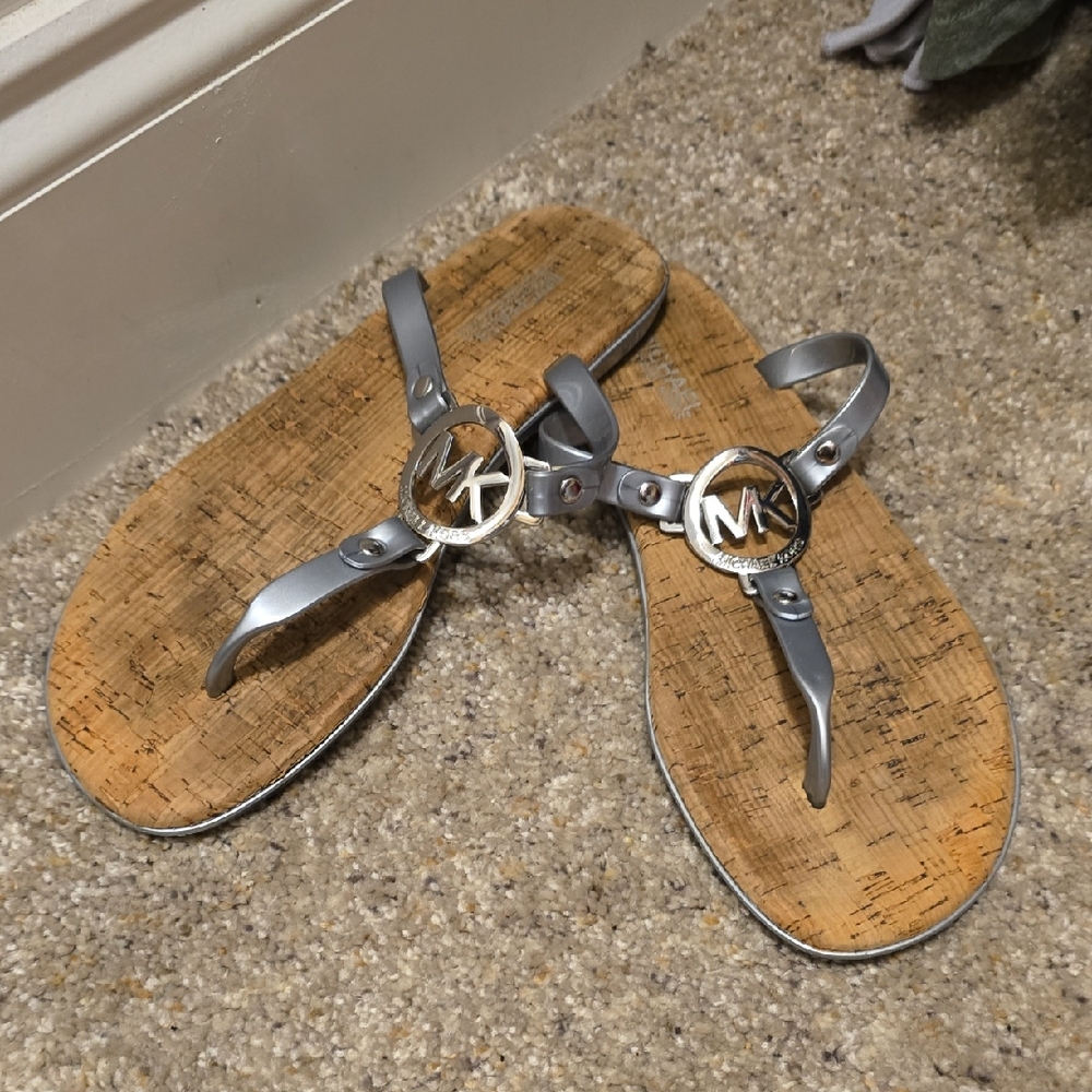 Michael Kors Silver and Tan Sandals for Men